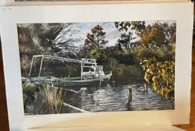 "Boat at MacComb Marina" Matted Print - Image 2